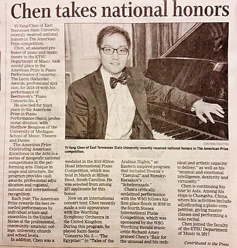 Johnson City Press - Yi-Yang Chen wins competition